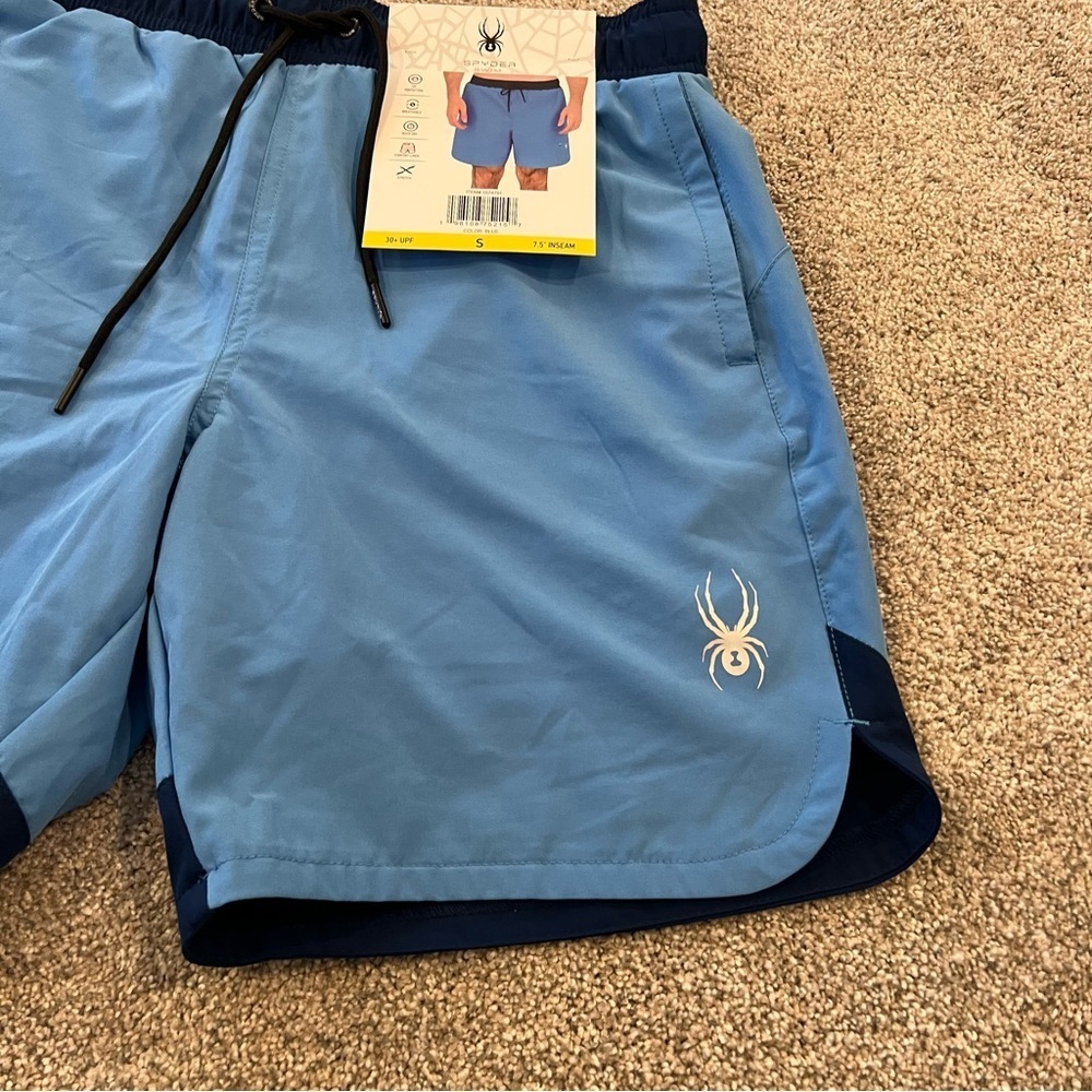 Spyder NWT Swim Trunks Shorts Swim Men’s Size Small Blue 7.5” Inseam #1574791 - Picture 11 of 11